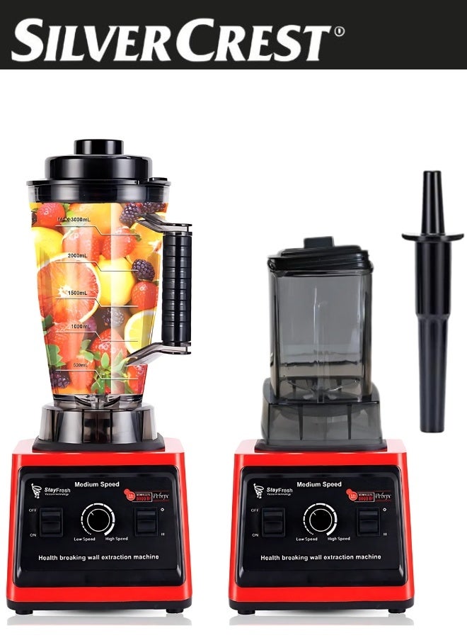 سيلفر كريست خلاط كهربائي ومطحنة حبوب 2 في 1 متعدد الوظائف سعة 4 لتر وقدرة 10000 واط - Image 2