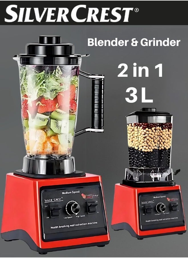 SILVER CREST - 2 in 1 Multi-Function Electric Blender With Grain Grinder, 3L Capacity, 10000 Watts Power - Image 1