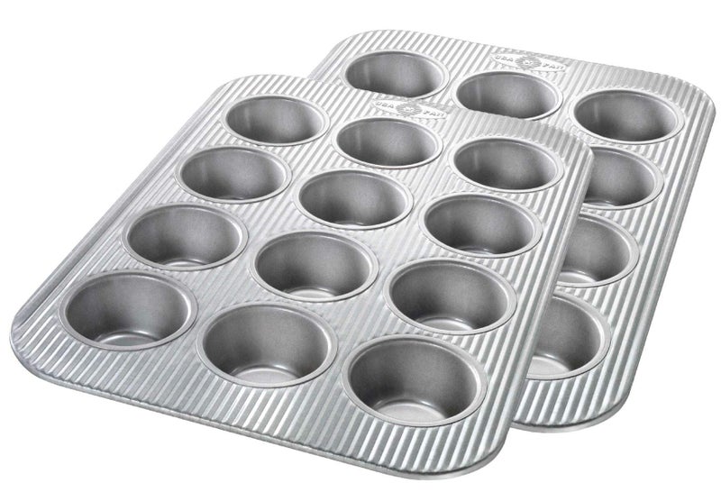 USA Pan Bakeware Muffin Pan, 12-Well, Set of 2, Aluminized Steel - Image 1