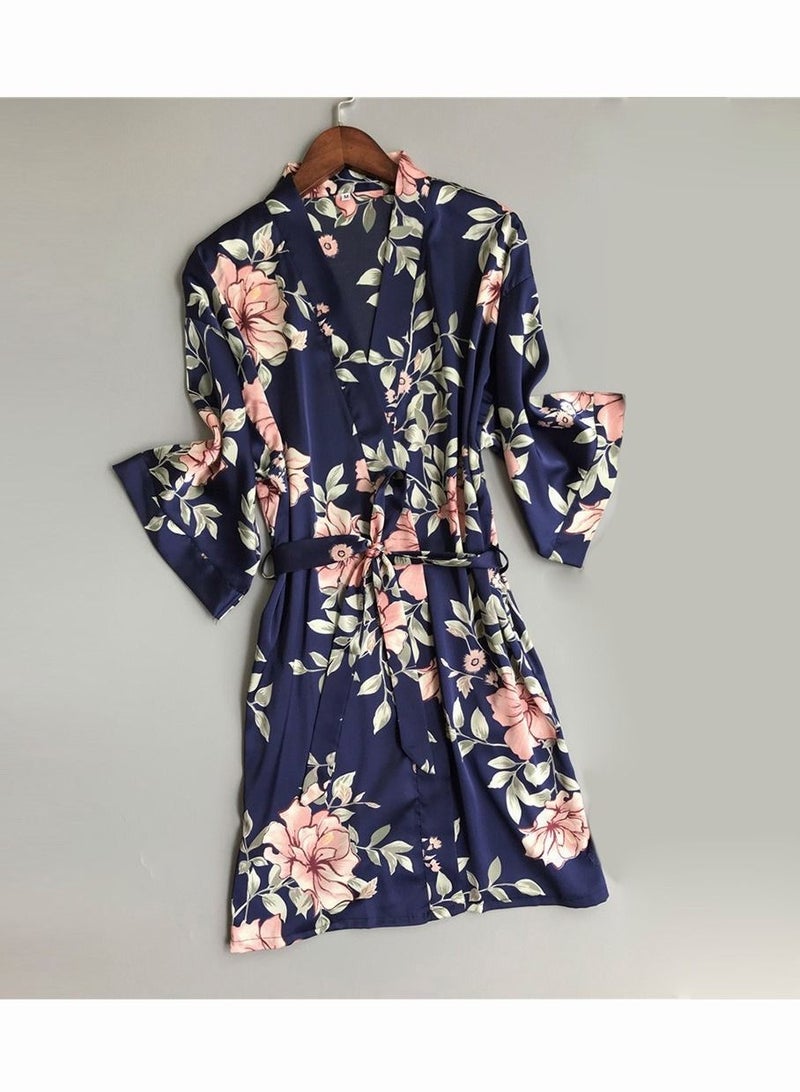 5-Pack Women's Sleepwear Sets Sling Lace Nightdress Sweet Pajama Home Wearing Clothes Loungewear Suits Floral Printing Ladies Nightwear Lingerie Robe Underwear Shorts Summer Spring Blue  - Image 4