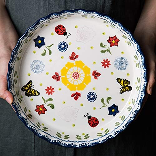 Mateda Ceramic Pie Pan Pie Dish for Oven 10 Inch Pie Plate Round Bakeware (Butterfly) - Image 4