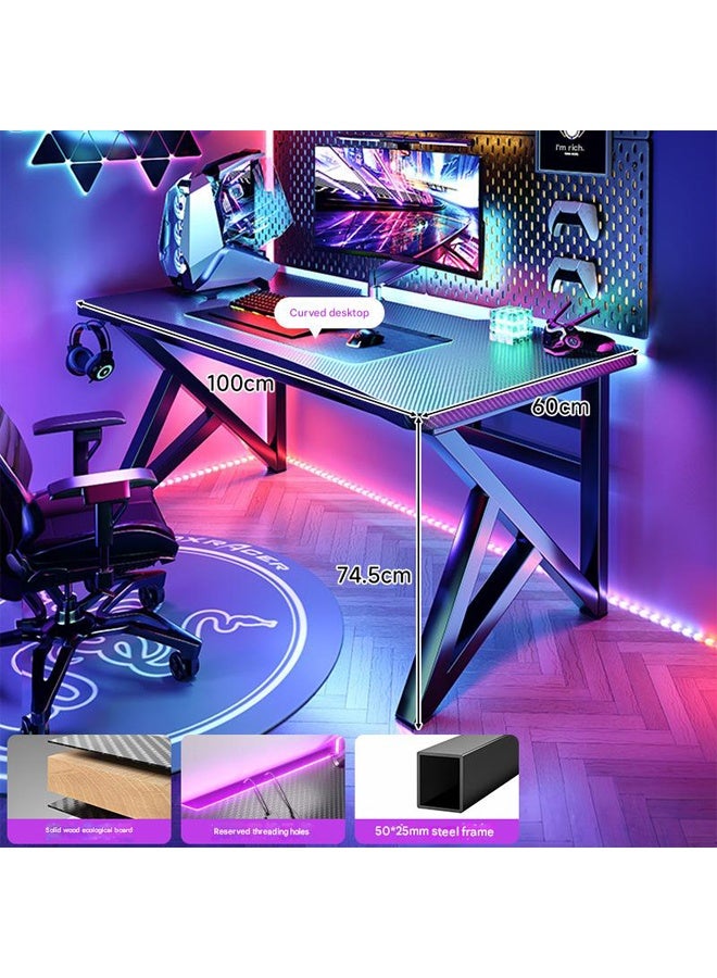 keke Multifunctional Computer Table Home Office Workstation 100CM Black Color - Image 2