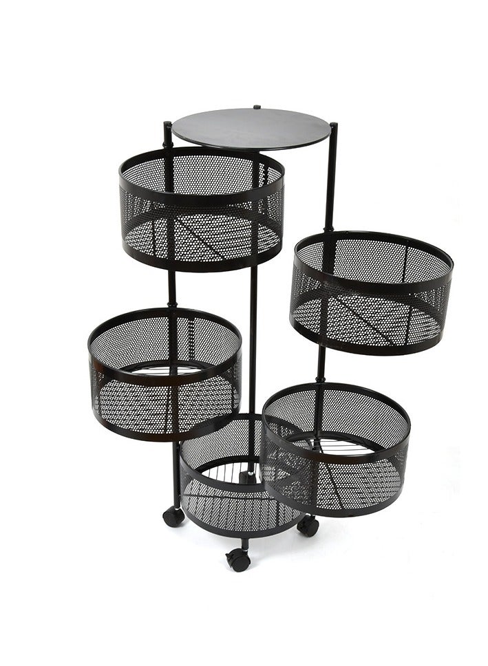 Kitchen Storage Rotatable Shelf 3/4/5 Layers Vegetable Onion Storage Racking Systems Warehouse  - Image 1