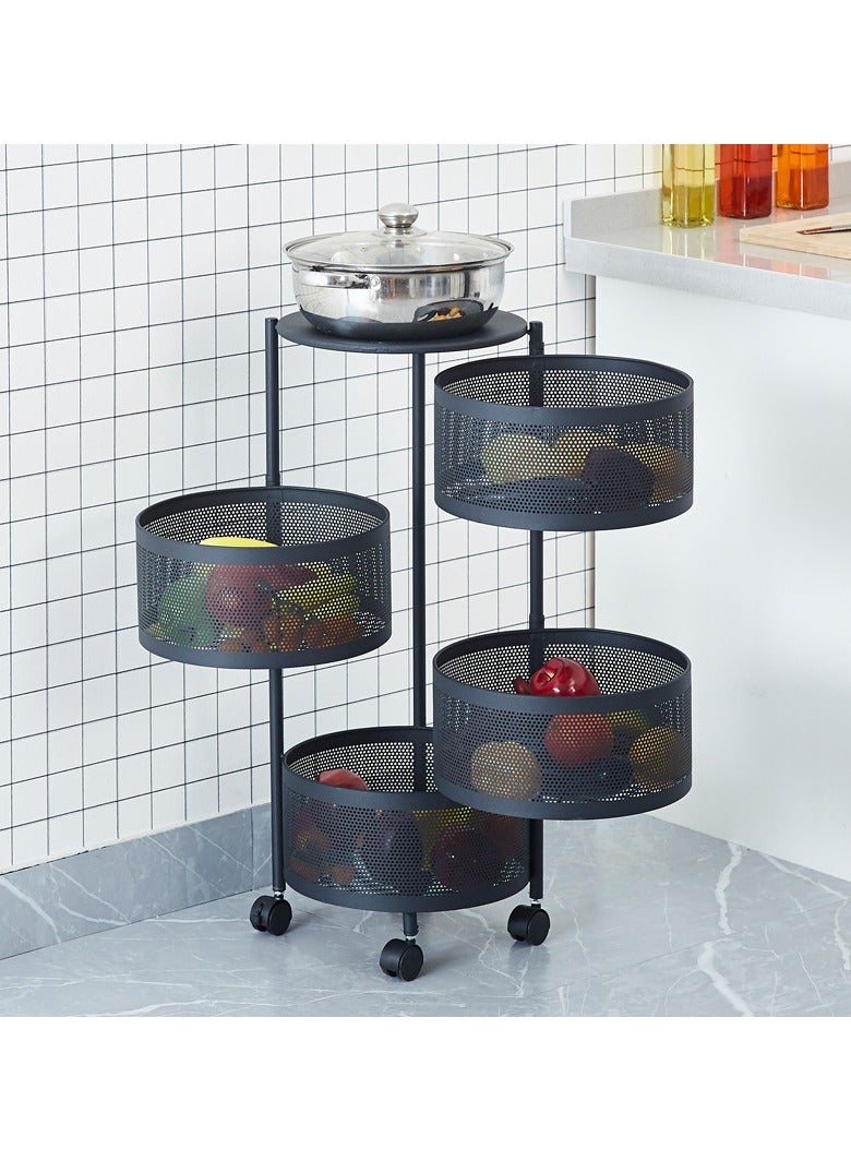 Kitchen Storage Rotatable Shelf 3/4/5 Layers Vegetable Onion Storage Racking Systems Warehouse  - Image 2