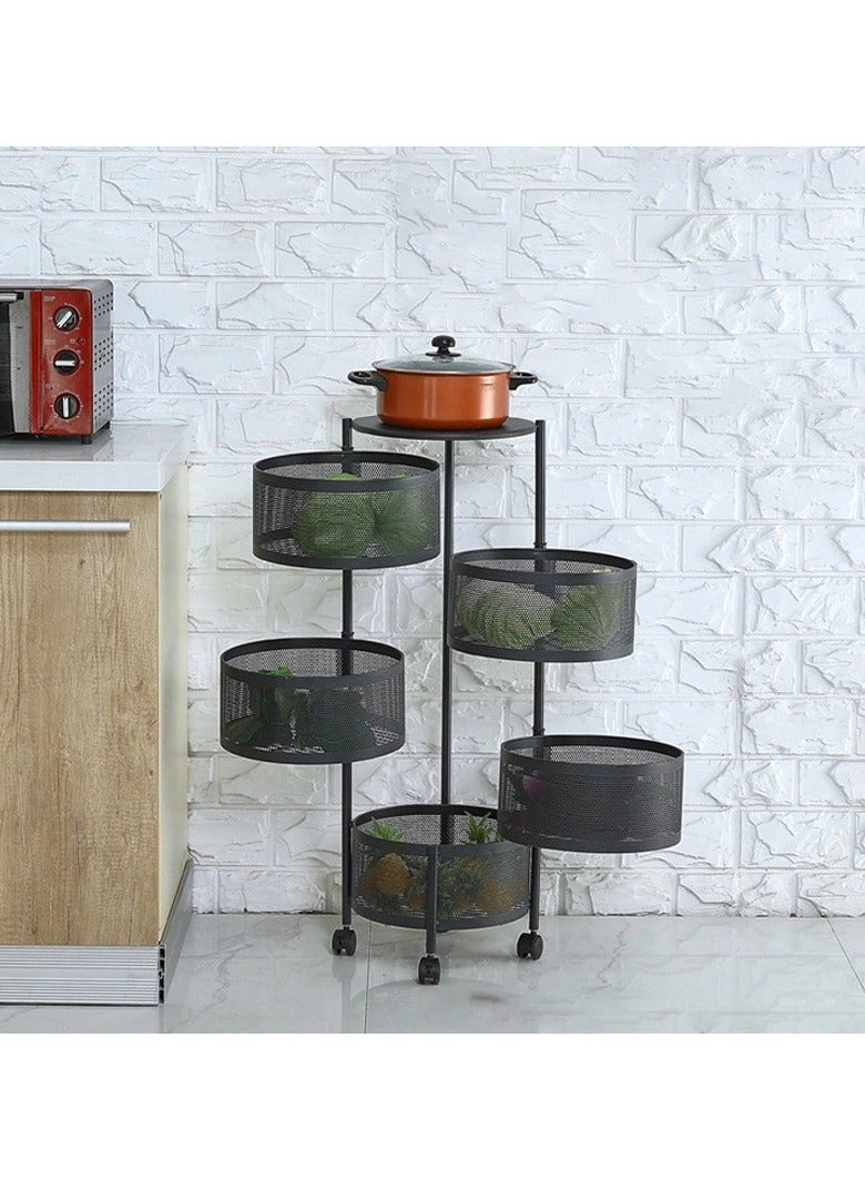 Kitchen Storage Rotatable Shelf 3/4/5 Layers Vegetable Onion Storage Racking Systems Warehouse  - Image 3