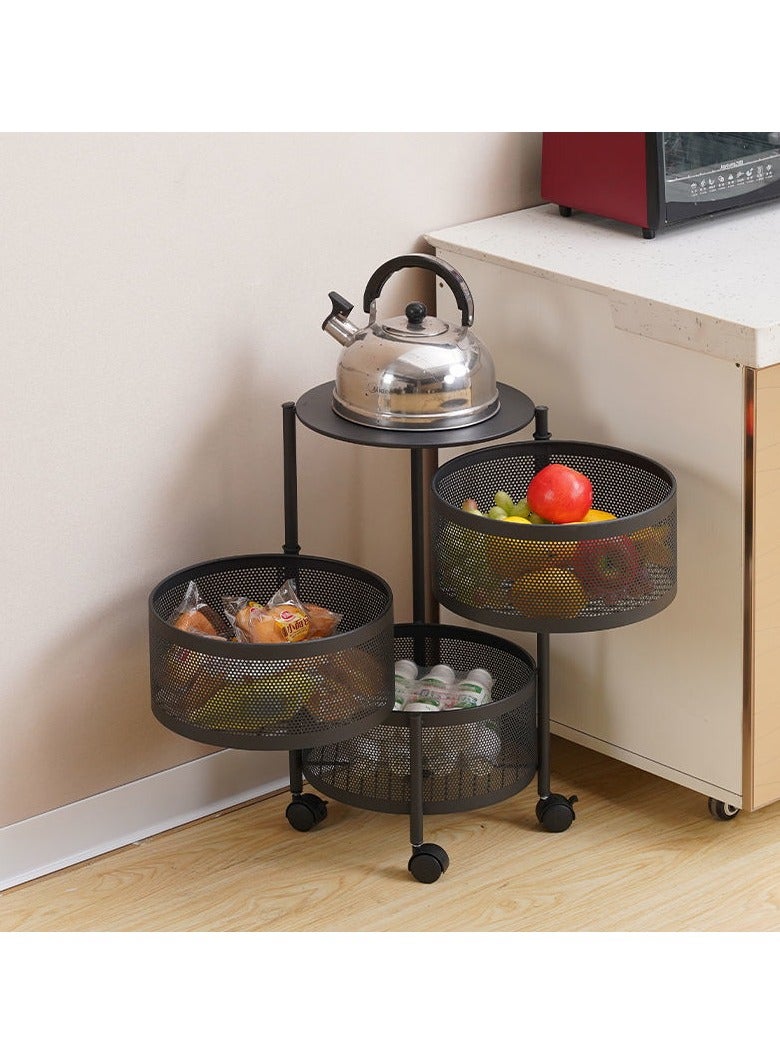Kitchen Storage Rotatable Shelf 3/4/5 Layers Vegetable Onion Storage Racking Systems Warehouse  - Image 4