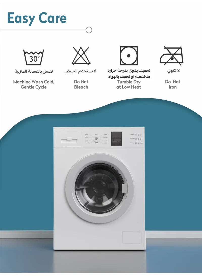 دوناتيلا طقم مفرش سرير 4 قطع مقاس مزدوج 250×230 سم يناسب سرير 200×200 سم , تطريز مشجر  انيق بطباعة رقمية مميزة , ماكيروفايبر فائق النعومة