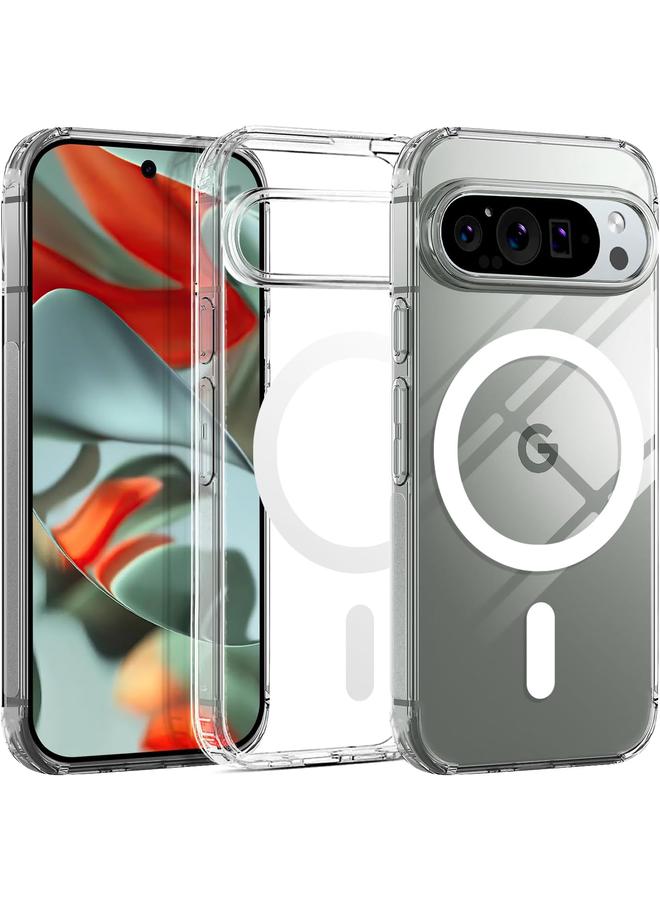 إيروريكس جراب مغناطيسي لهاتف Google Pixel 9 Pixel 9 Pro 2024 متوافق مع Magsafe، غطاء خلفي شفاف مقاوم للخدش ومضاد للخدش وغطاء هاتف مغناطيسي - Image 1