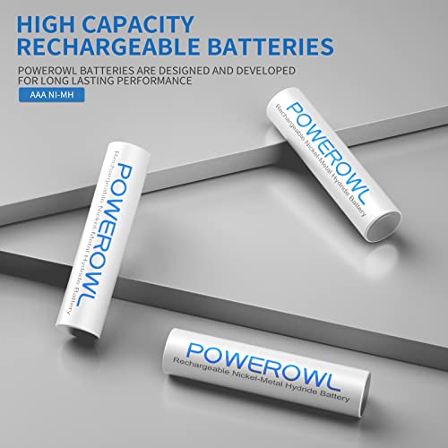 POWEROWL AAA Rechargeable Batteries 24 Pack, High Capacity Rechargeable AAA Batteries 1000mAh 1.2V NiMH Low Self Discharge - Image 2