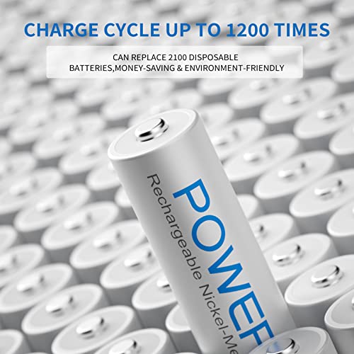 POWEROWL AAA Rechargeable Batteries 24 Pack, High Capacity Rechargeable AAA Batteries 1000mAh 1.2V NiMH Low Self Discharge - Image 4