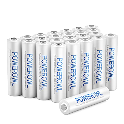 POWEROWL AAA Rechargeable Batteries 24 Pack, High Capacity Rechargeable AAA Batteries 1000mAh 1.2V NiMH Low Self Discharge - Image 1