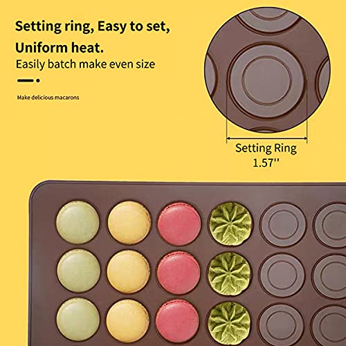 Akingshop Silicone Macaron Baking Mats, 2 Non-Stick Silicone Baking Mats, Food Safe Baking Mat, Great For Macaron, Cookies, Bread, Pastry, Dessert (2Pcs 48Capavity) - Image 3