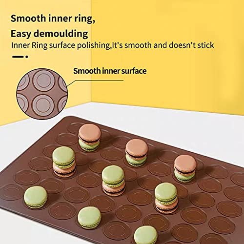 Akingshop Silicone Macaron Baking Mats, 2 Non-Stick Silicone Baking Mats, Food Safe Baking Mat, Great For Macaron, Cookies, Bread, Pastry, Dessert (2Pcs 48Capavity) - Image 4