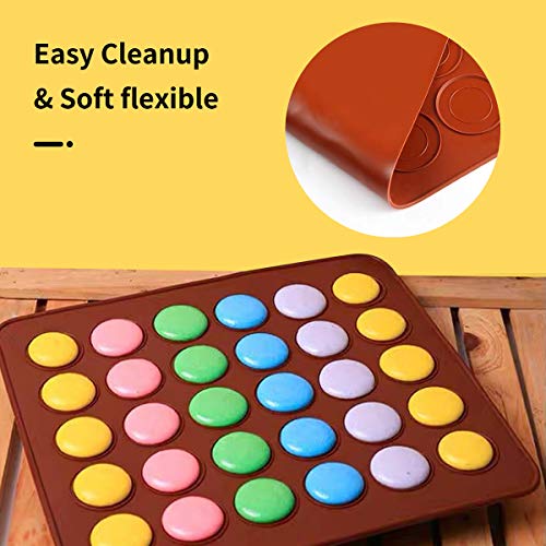 Akingshop Silicone Macaron Baking Mats, 2 Non-Stick Silicone Baking Mats, Food Safe Baking Mat, Great For Macaron, Cookies, Bread, Pastry, Dessert (2Pcs 48Capavity) - Image 5