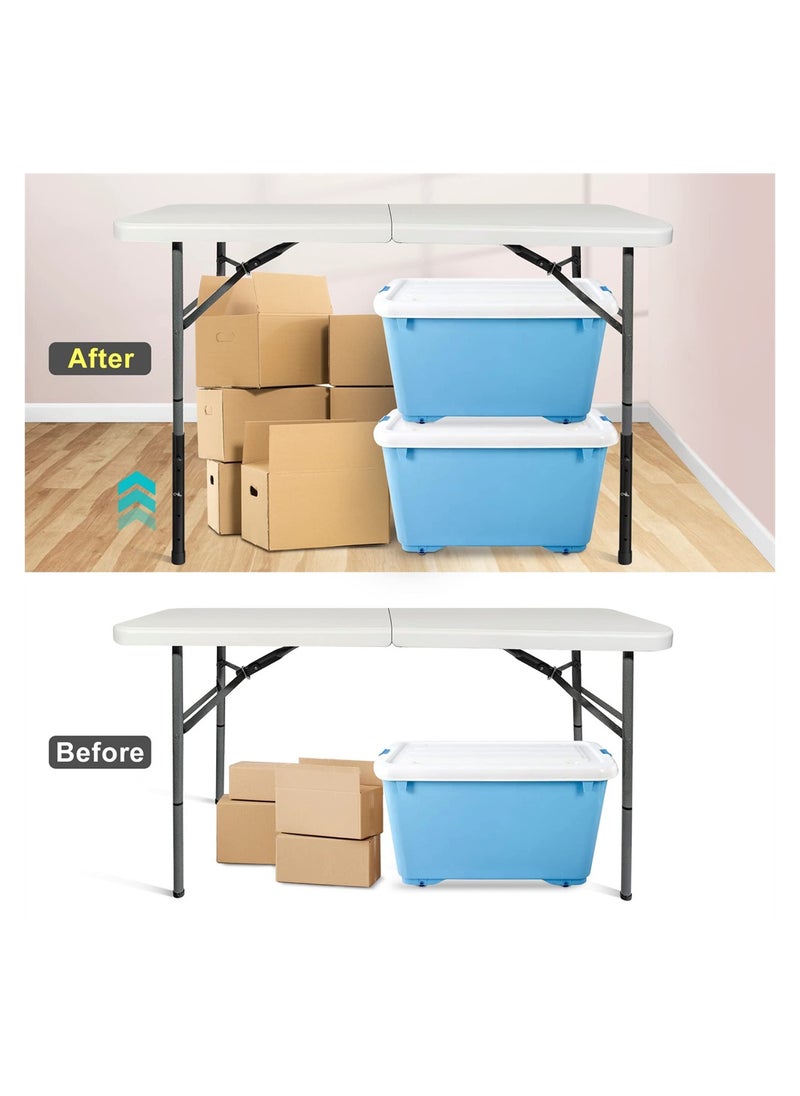Generic - Table Leg Extenders for Folding Tables, 4 Pack Folding Table Leg Risers Table Height Extenders, Metal Table Leg Extensions for Straight and Bent Legs for Improving Your Back Pain - Image 1