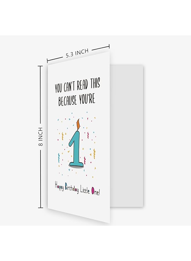 erorex Funny First Birthday Card Happy Birthday Little One Card You Can'T Read This Because You'Re 1 - Image 2