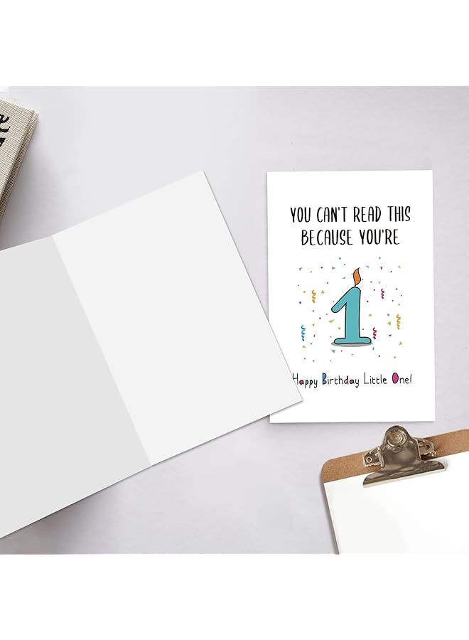 erorex Funny First Birthday Card Happy Birthday Little One Card You Can'T Read This Because You'Re 1 - Image 5