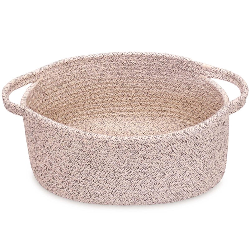 ABenkle Small Woven Baskets 12x8x5 Rope Baby Toy Storage Basket with Handle Durable Gift Basket Empty for Graduation Easter Christmas - Image 2