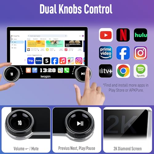 iWagon Diamond 2K Car Android System Touch Screen 4GB+64GB|10.1 Inch|4 Core|Wireless Carplay Adapter & Android Auto | Car Stereo |Universal All Cars| Including AHD Rear View Camera| 2 Years Warranty - Image 4