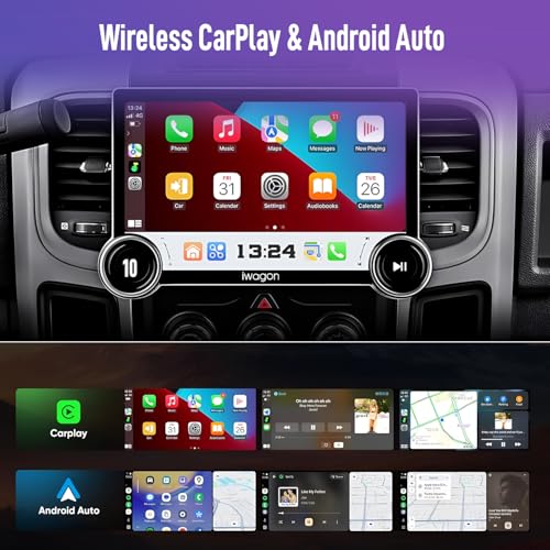 iWagon Diamond 2K Car Android System Touch Screen 4GB+64GB|10.1 Inch|4 Core|Wireless Carplay Adapter & Android Auto | Car Stereo |Universal All Cars| Including AHD Rear View Camera| 2 Years Warranty - Image 2