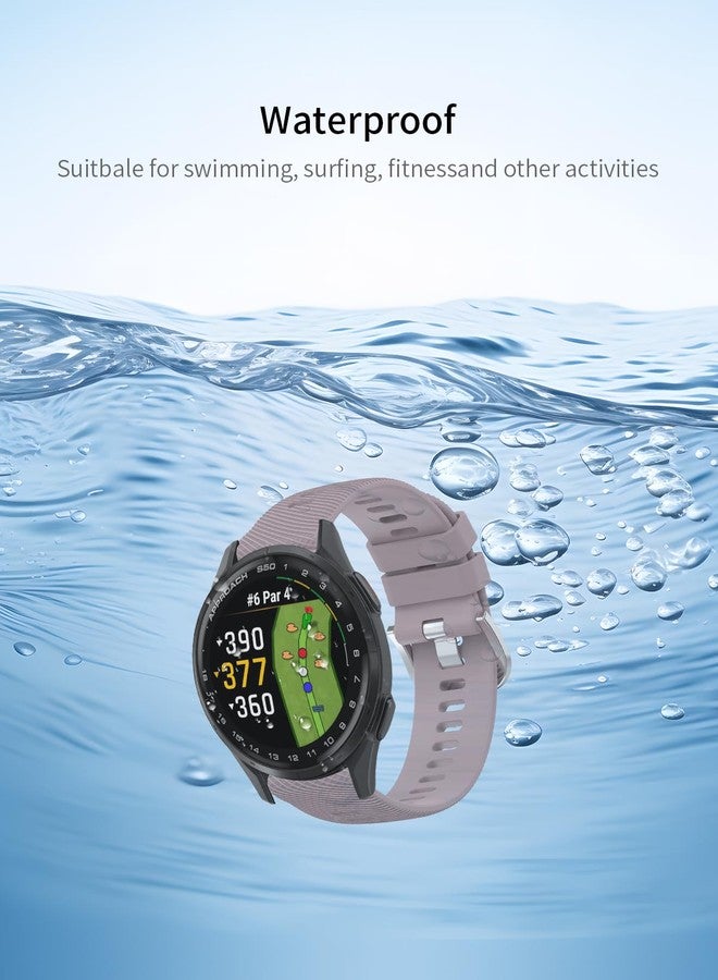 WUNIAK Compatible for Garmin Approach® S50 Smartwatch Band，Replacement New Soft Sport Silicone Waterproof Strap Wristbands for Garmin Approach® S50 Smartwatch.Roland purple+white - Image 2
