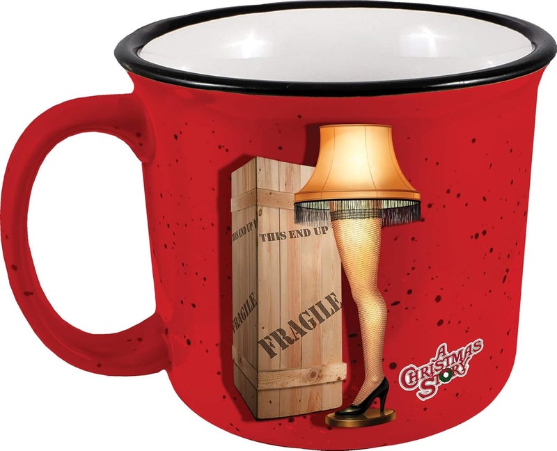 Spoontiques Spoontiques  Leg Lamp Camper Mug  Cute Ceramic Campfire Mug  Great for Outdoor Lovers Backpackers Adventurers  Friends  Family Gifts 