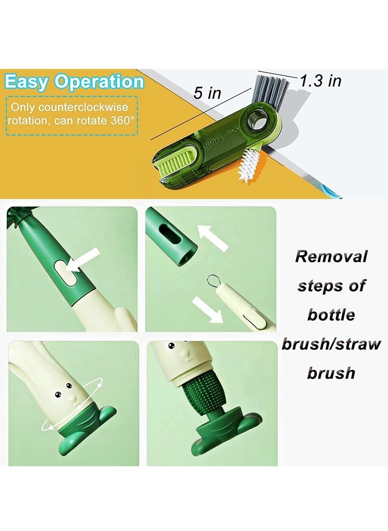 Generic - Silicone Baby Bottle Brush Nipple Cleaner 3 in 1 Multifunctional Cleaning Brush, Straw Brushes, Tiny Bottle Gap Cup Lid Crevice Detail Cleaning Brush U-Shaped Silicone Bottle, Portable 4 PCS - Image 1