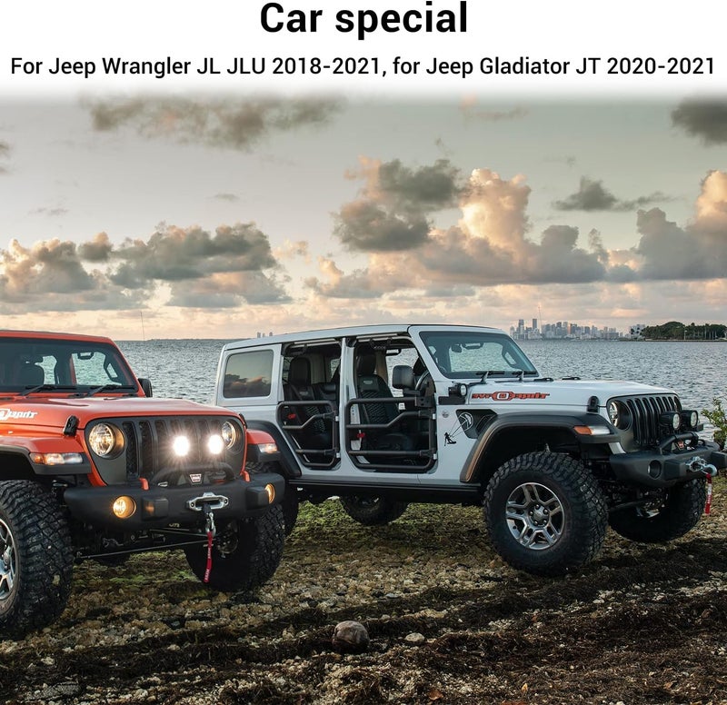 لواقي شمس لزجاج السيارة من طراز Jeep JL، مناسب للسنوات 2018–2022، لطرازات Jeep Wrangler JL JLU بأبواب 2/4، Gladiator JT، و4XE، مزود بعلم الولايات المتحدة (مقوى). - Image 5
