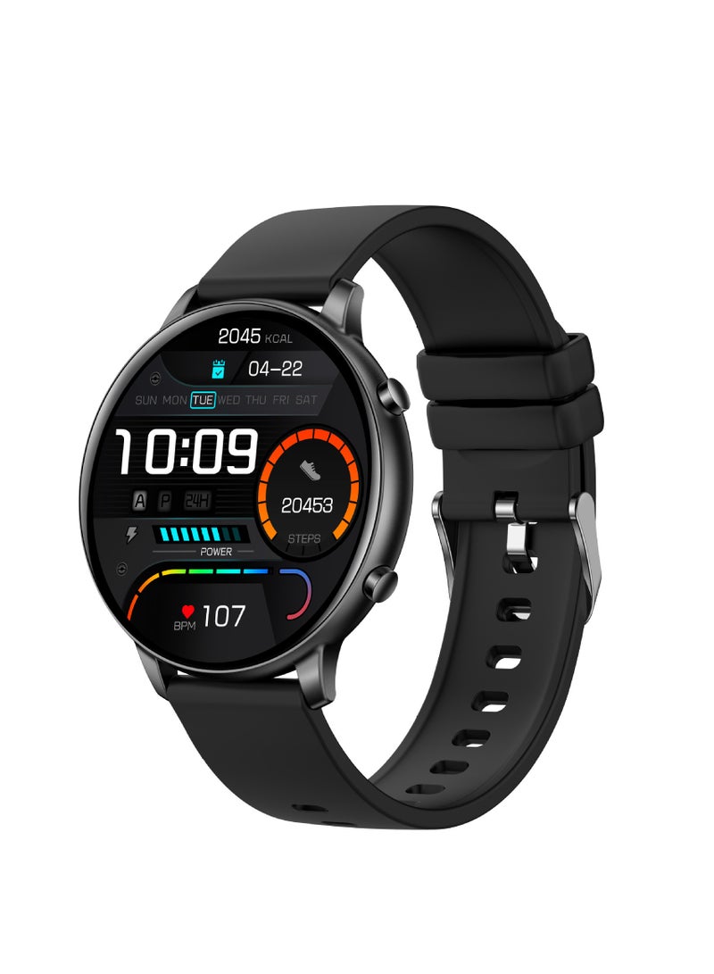 ساعة ذكية بشاشة 1.38 بوصة عالية الدقة مكالمة بلوتوث/درجة حماية IP67 دعم اللغة العربية/أوضاع رياضية متعددة/مراقبة صحية متوفرة باللونين والأسود - Image 1