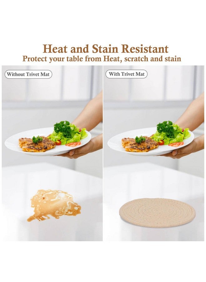 Billbotk Billbotk 7" Trivets for Hot Dishes, Hot pots and Pans, 4 Heat Resistant Hot Pads, Pot Holders for Kitchen, Home Essentials for New Home and Farmhouse Decor, Fall Decorations for Home(Brown)  - Image 5