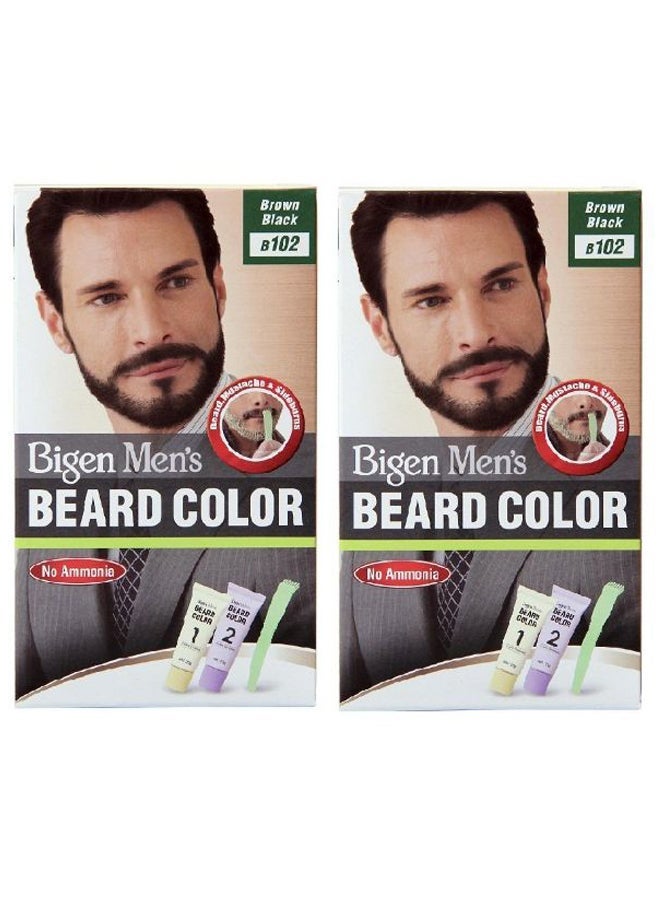 Bigen Pack Of 2 Beard Color Set B102 Brown Black 2 x 102grams