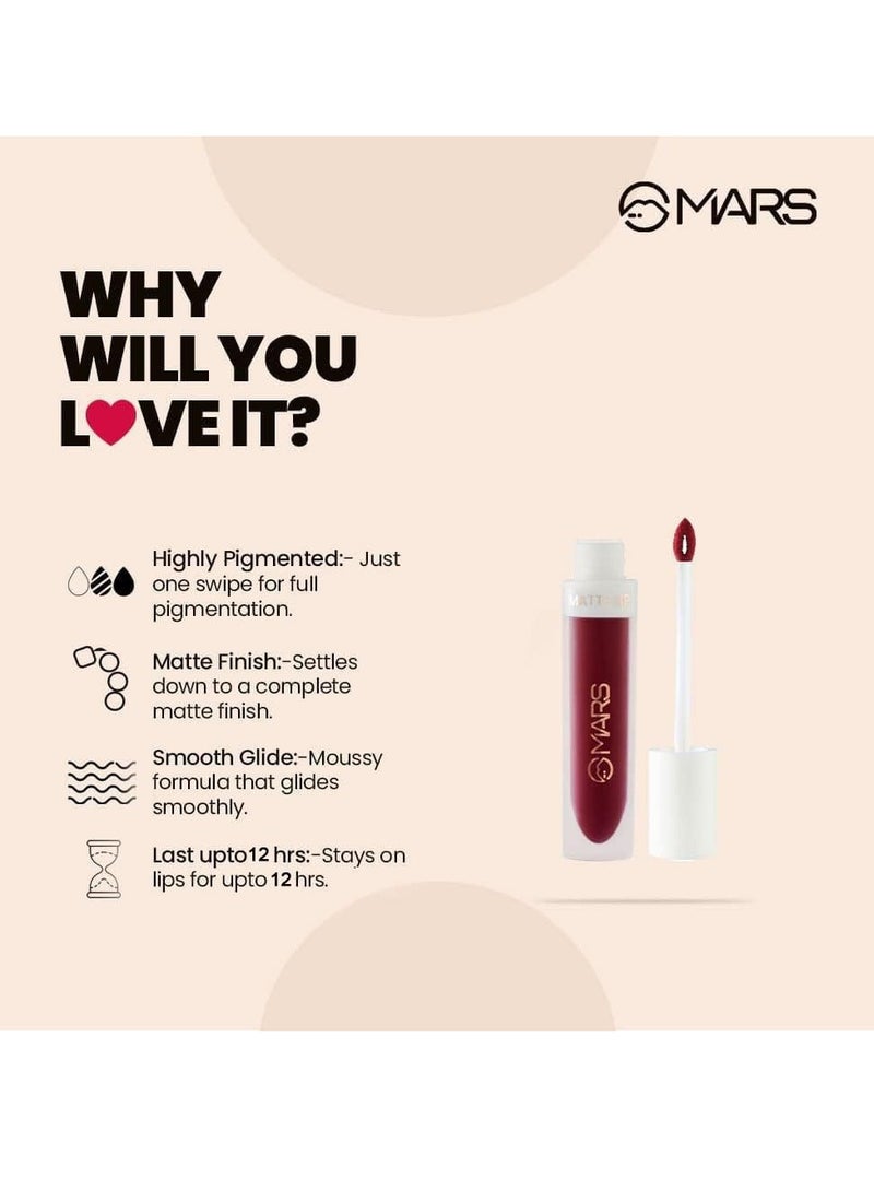 Mars MARS Matte Liquid Lip Color Long Lasting 4.5 ml 06 Special Entry  - Image 3