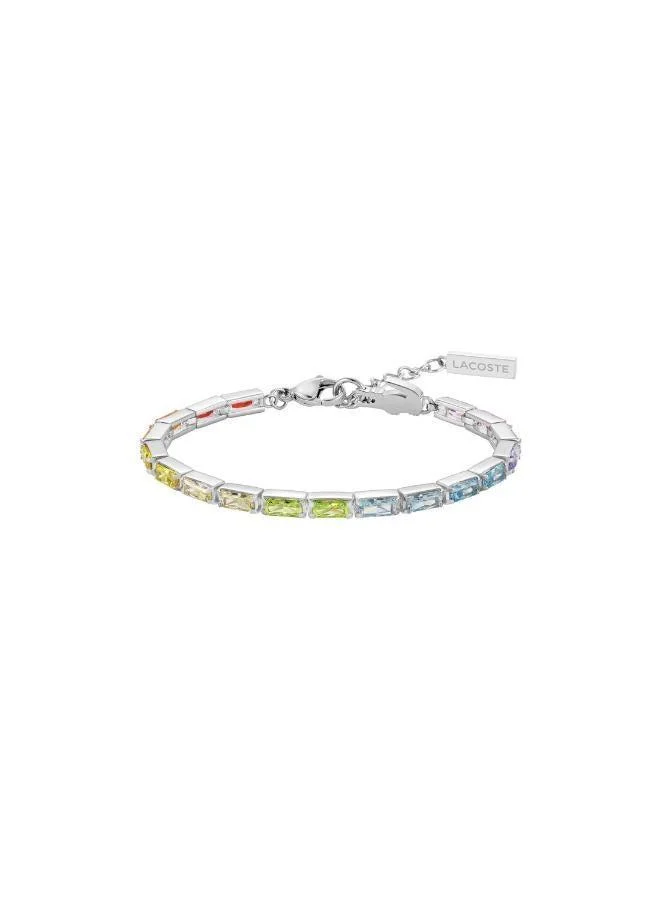 LACOSTE DUCHESS Bracelet in Stainless Steel with Rainbow Crystals