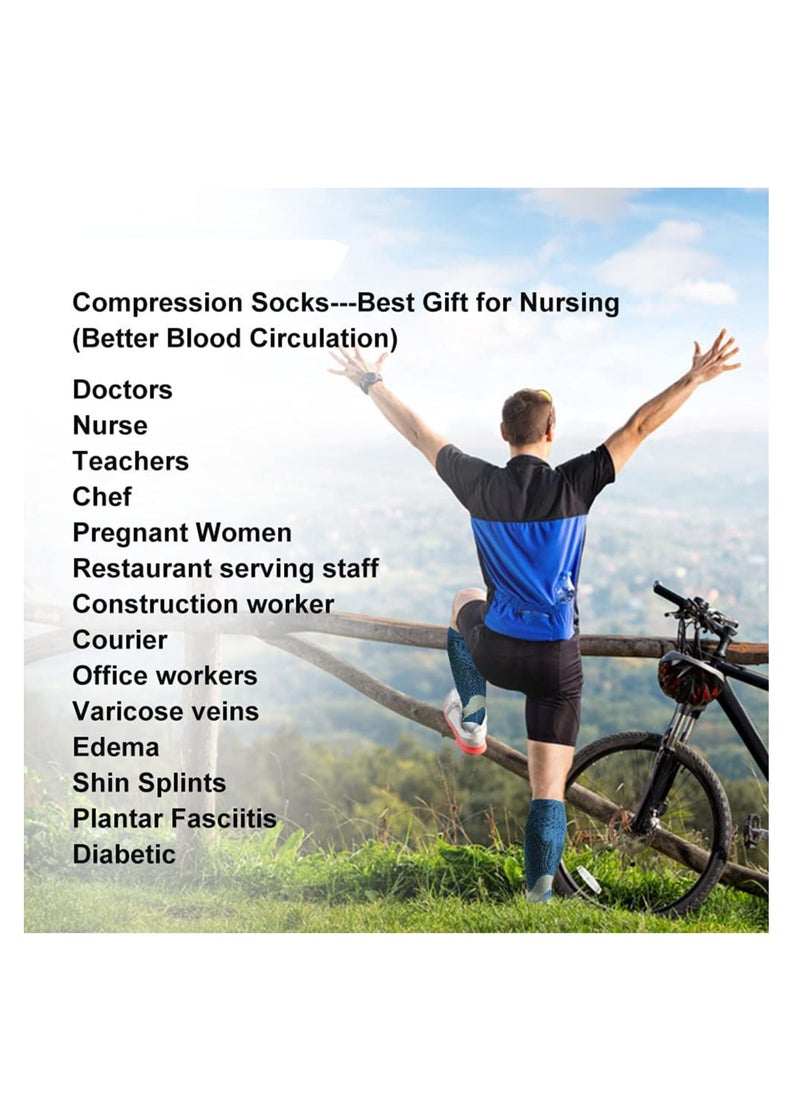 SYOSI Compression Socks, 4 Pairs for Women and Men, Athletic, Travel, Running, Fitness, Flight Socks, Reduce Calf Pain Faster Recovery(Multicolors)  - Image 4