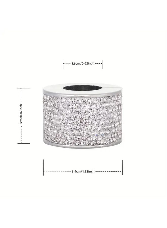 Pink Magnetic Crystal Car Headrest Pillow Cover Sparkling No Battery Needed - Image 3