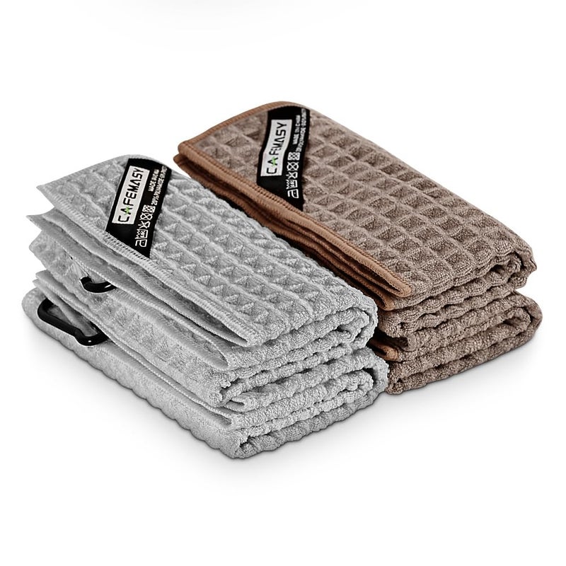CAFEMASY Microfiber Barista Towels 4pcs Set  Absorbent Cleaning Cloths with Hook for Espresso Machine Steam Wand Coffee Bar Counter