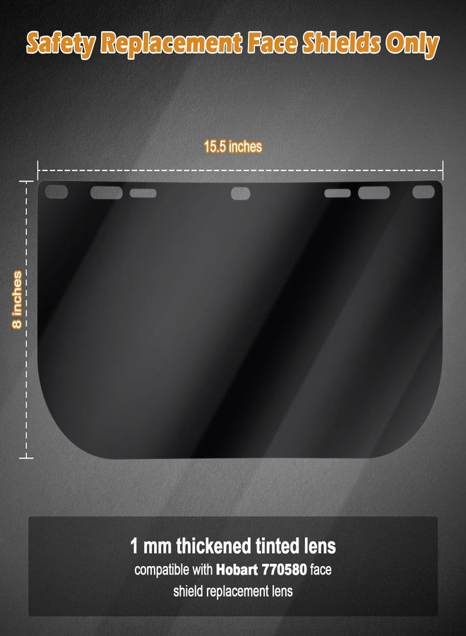 Feekoon 4 Pack Face Shield Replacement Lens, 15.5'' x 8'' Tinted Full Face Shield Compatible with Hobart 770580, Protective Safety Visor Replacement for Welding, Grinding, DIY, Cosplay Helmet - Image 2