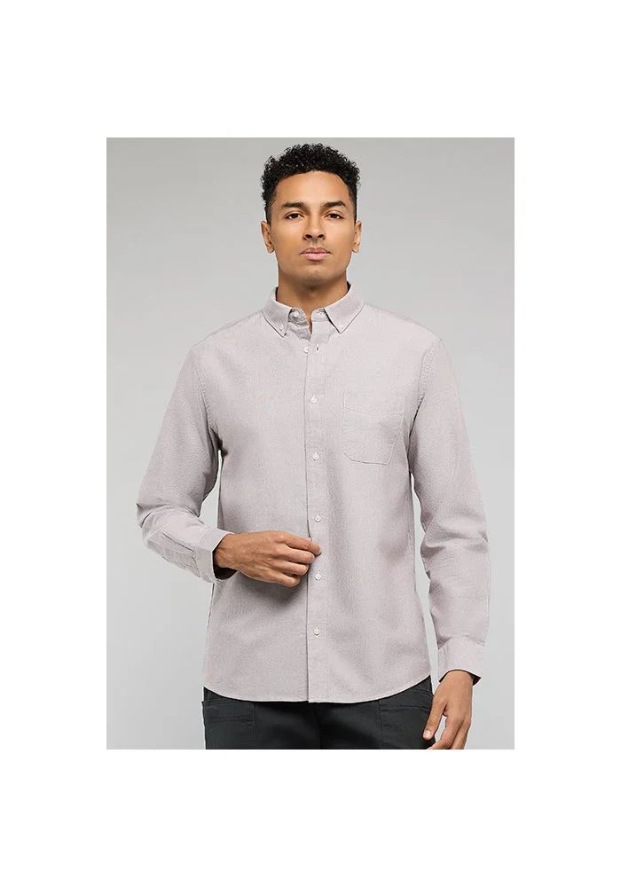 R&b Pocket Front Shirt with Button-Down Collar and Long Sleeves