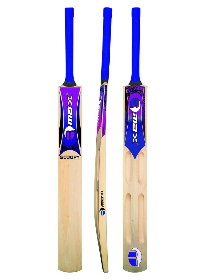 Rmax Kashmir Willow Scoop Cricket Bat for Tennis Ball, Light Weight, Tennis & Rubber Ball, Bat Cover (Purple) - Image 1