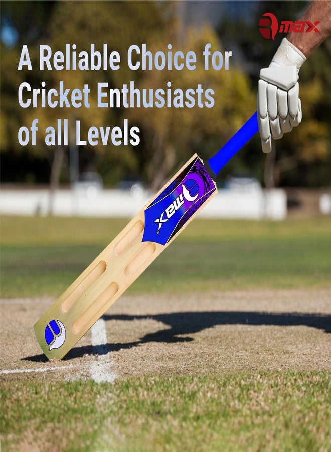 Rmax Kashmir Willow Scoop Cricket Bat for Tennis Ball, Light Weight, Tennis & Rubber Ball, Bat Cover (Purple) - Image 3