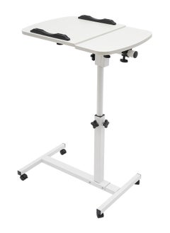 XICEN Lifting and Rotating Laptop Desk，Adjustable laptop table, adjustable standing table with wheels, 60*40cm for sofa, bedside, coffee table (white)  - Image 4