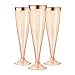 Homy Feel 5 OZ Rose Gold Glitter Rose Gold Rim Plastic Champagne Flutes 30 Pack Disposable Wine Glasses for PartyPlastic Champagne Glasses Champagne PunchMimosa Bar Wedding Cups - Image 1