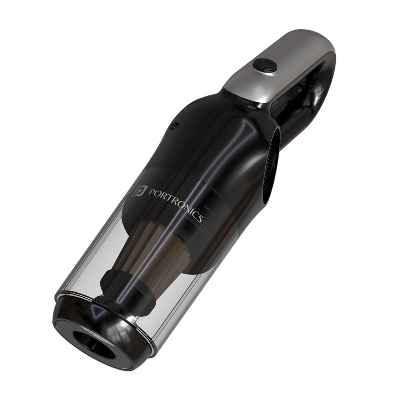 Portronics مكنسة كهربائية محمولة قابلة لإعادة الشحن من بورترونيكس Mopcop 3 للمنزل والسيارة مع فلتر HEPA قابل للغسل وفوهات متعددة الوظائف وفرشاة أرضية بدون سلك للتنظيف الجاف للأجهزة المنزلية باللون الأسود - Image 1