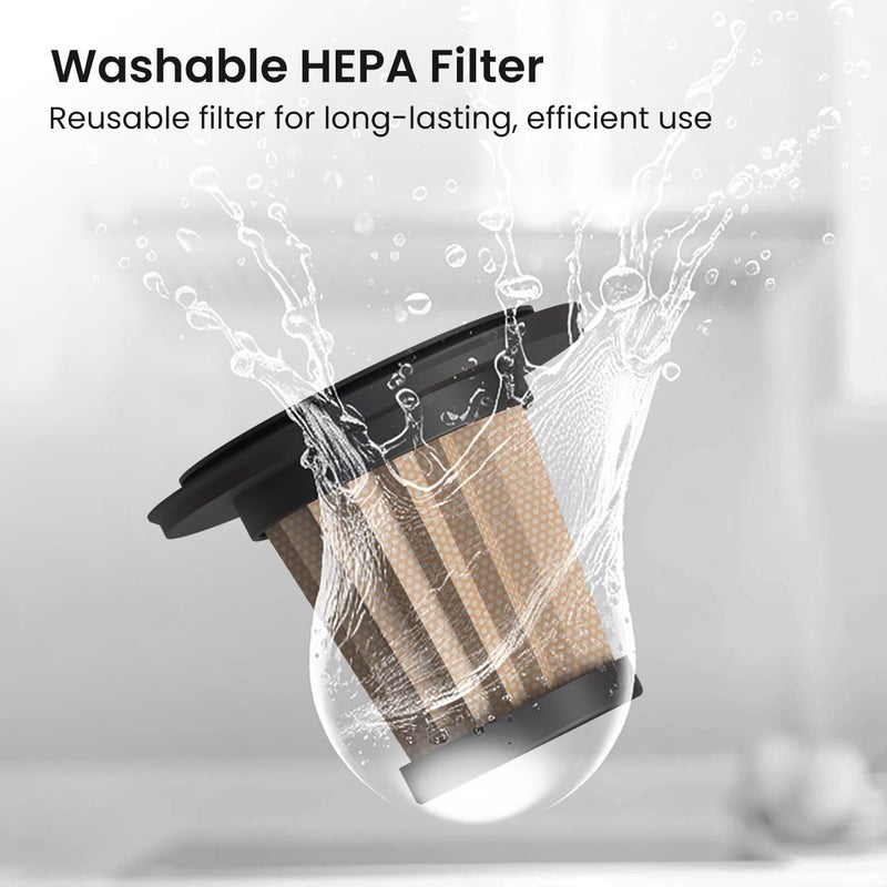 Portronics مكنسة كهربائية محمولة قابلة لإعادة الشحن من بورترونيكس Mopcop 3 للمنزل والسيارة مع فلتر HEPA قابل للغسل وفوهات متعددة الوظائف وفرشاة أرضية بدون سلك للتنظيف الجاف للأجهزة المنزلية باللون الأسود - Image 4