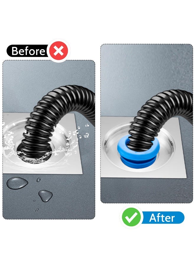 3 قطع خرطوم أنبوب الصرف، سدادة سيليكون لحلقة مانعة لتسرب المجاري، لخرطوم الصرف الصحي الملائم عالميًا لغسالة الملابس وغرفة الغسيل والحمام وحوض الاستحمام وأدوات تنظيف المطبخ - Image 4