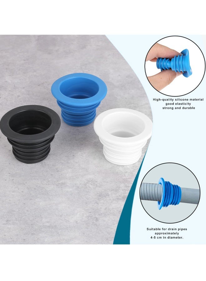 3 قطع خرطوم أنبوب الصرف، سدادة سيليكون لحلقة مانعة لتسرب المجاري، لخرطوم الصرف الصحي الملائم عالميًا لغسالة الملابس وغرفة الغسيل والحمام وحوض الاستحمام وأدوات تنظيف المطبخ - Image 3