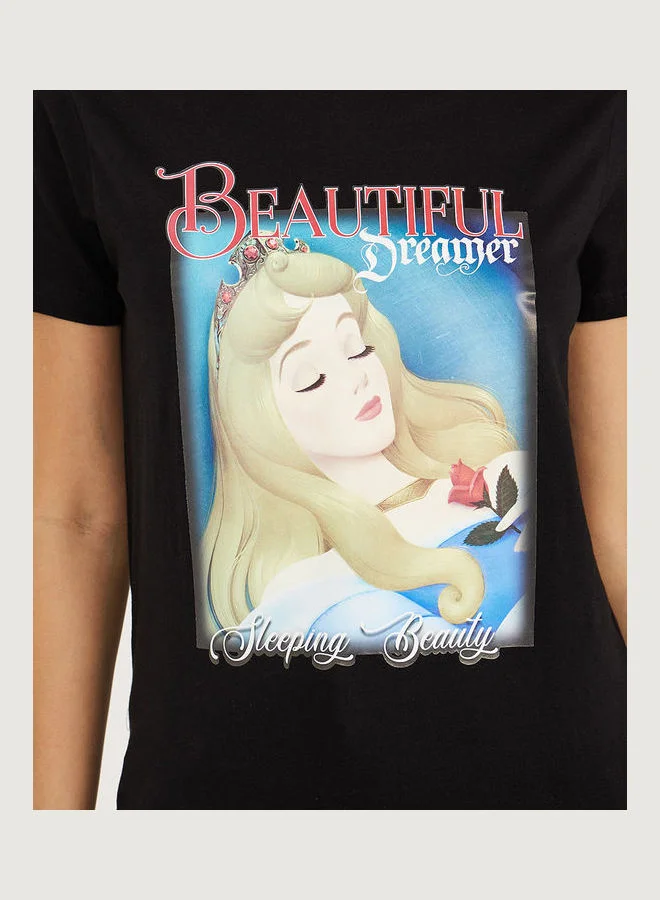 Styli Disney Sleeping Beauty Graphic Regular Fit Tshirt