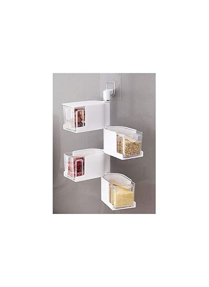 Spaceshoop Multi Tier 360 Degree Rotating Wall Mount Spice Racks Seasoning Storage Box Jars Organizer Condiment Containers Kitchen Tools  - Image 3