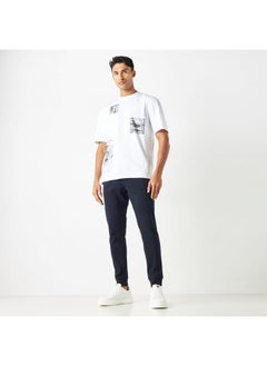 Iconic Iconic Printed Crew Neck T-shirt with Short Sleeves  - Image 2