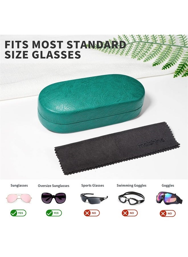 molshine - Hard Shell Sunglasses Case, Classic Large Glasses Case for Women Men, Sunglass Eyeglasses (Cyan) - Image 1